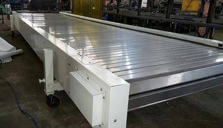 ﻿8000mm STAINLESS STEEL SLAT CONVEYOR