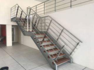 MILD STEEL PAINTED STAIRCASE WITH GRADE 316 POLISHED BALUSTRADE