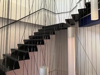 MILD STEEL POWDER COATED FLOATING STAIRCASE